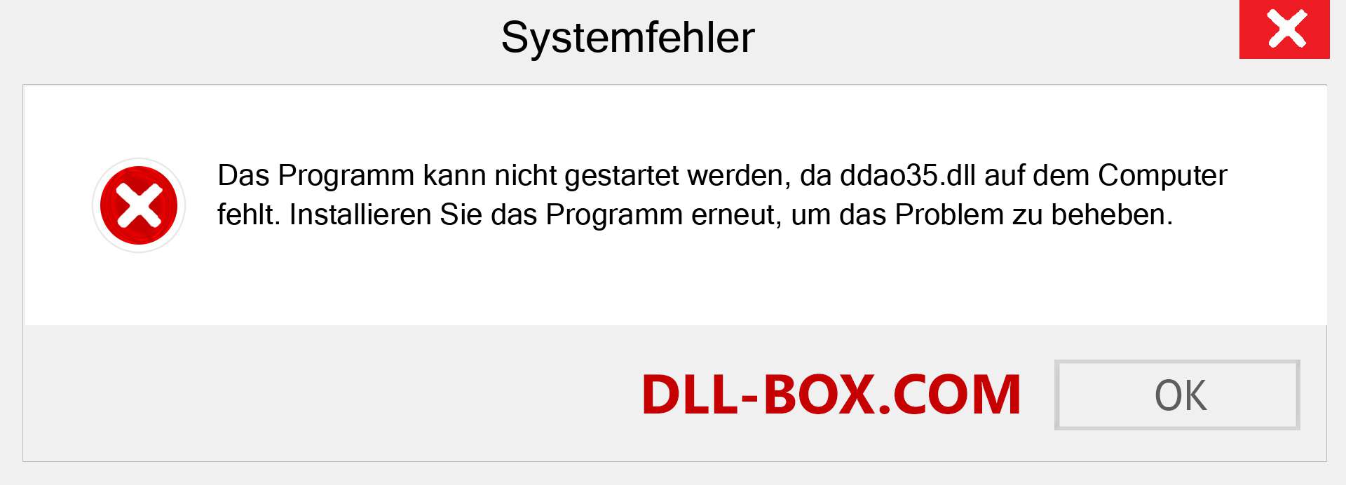 ddao35.dll-Datei fehlt?. Download für Windows 7, 8, 10 - Fix ddao35 dll Missing Error unter Windows, Fotos, Bildern