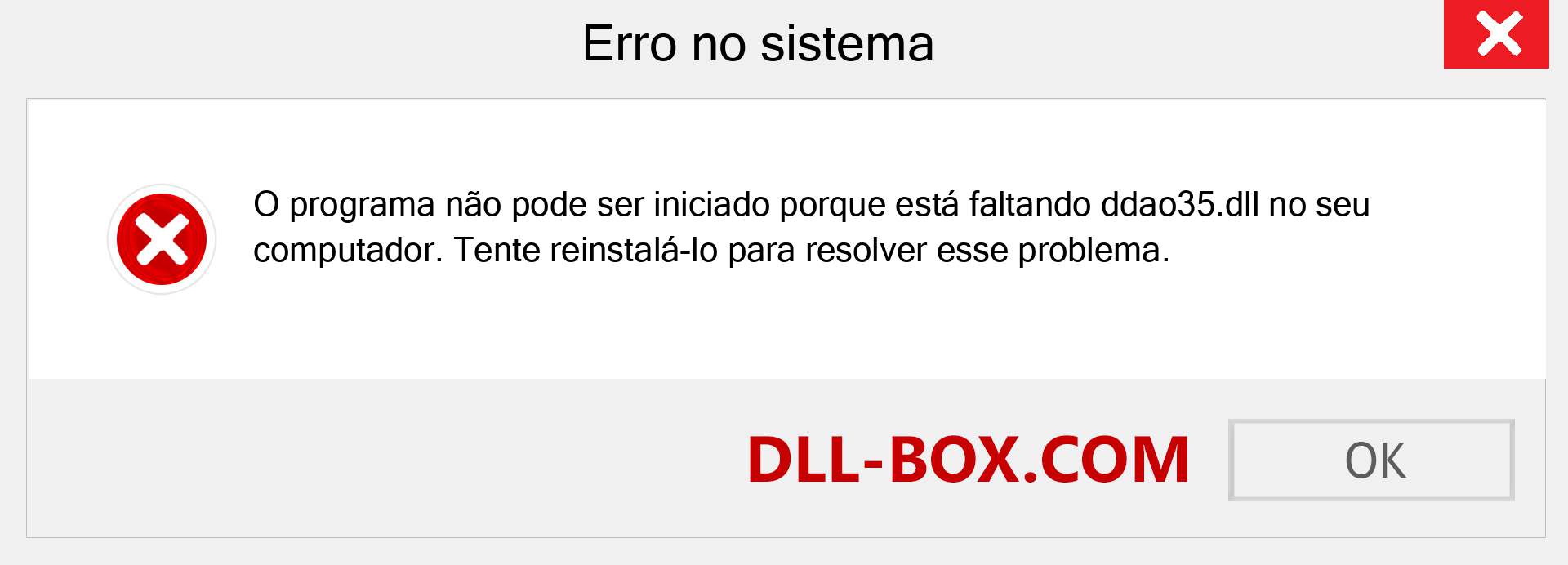 Arquivo ddao35.dll ausente ?. Download para Windows 7, 8, 10 - Correção de erro ausente ddao35 dll no Windows, fotos, imagens